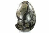 Bargain, Septarian Dragon Egg Geode - Black Crystals #134633-1